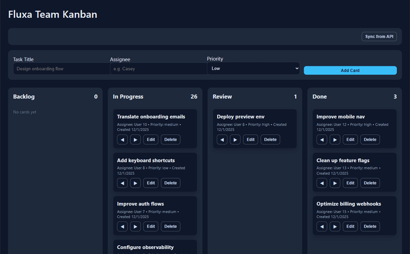 Framework Kanban Screenshot
